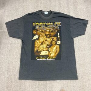 Vintage Foot Wash Festival Shirt Mens XXL Gray 2000s Rap Tee Alabama Pimp Tight